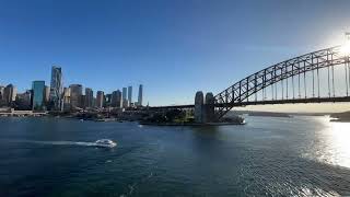 Timelapse  Sunset Sail Away  Sydney Harbour Bridge  Overseas Passenger Terminal  Australia [upl. by Marco809]