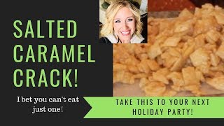 ULTIMATE CARAMEL COVERED CHEX MIX  WHAT TO BRING TO A HOLIDAY PARTY [upl. by Paco]