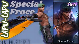 LapuLapu quotSpecial Forcequot Starlight Skin  MLBB Skin Effects 4K UHD  Hero Entrance amp Skill Effects [upl. by Robbie]