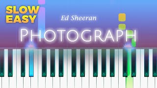 Ed Sheeran  Photograph  SLOW EASY Piano TUTORIAL by Piano Fun Play [upl. by Ellac931]