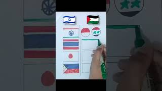 Supporters of Palestine 🇵🇸 and Israel 🇮🇱 Countries flag drawing shorts shortsfeed trending [upl. by Aticnemrac936]