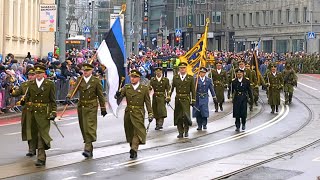 Estonian Independence Day Military Parade in Tallinn 2422024 4K [upl. by Ahsie797]