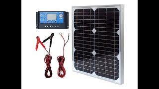 TPsolar Solar Panel Kit 20W 12V Monocrystalline with 10A Solar Charge Controller  Overview [upl. by Sorce]