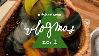 a fiber arts vlogmas day 1 introduction  knitting and spinning goals for december [upl. by Adeirf651]