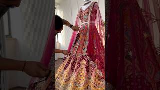 Multi color Jacard Fabric Mirror Embroidery work Designer Lehenga choli for Wedding lehenga [upl. by Ahtnams]