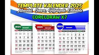 DOWNLOAD GRATIS TEMPLATE KALENDER 2025 CDR EDITABLE LENGKAP JAWA amp HIJRIYAH ISLAM [upl. by Ortrud81]