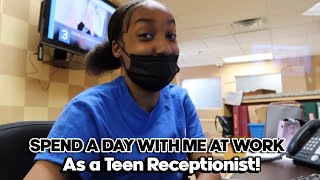 SPEND A DAY WITH ME AT WORK AS A TEEN RECEPTIONIST AT A NURSING HOME [upl. by Anelrihs]