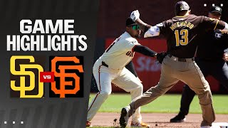 Padres vs Giants Game Highlights 4724  MLB Highlights [upl. by Lyrehs]