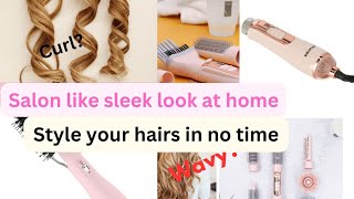 Salon like hair styles for sleek lookhow to make curls at homekrypton hair styler [upl. by Harms]