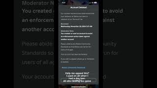 How do I appeal a Roblox account deletion across my household robloxban [upl. by Kelila]