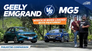 2022 MG 5 vs Geely Emgrand  Philkotse Sedan Comparison Review w English Subtitles [upl. by Kauffman517]