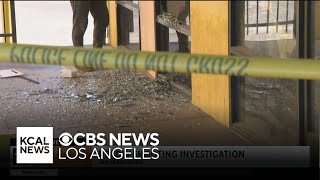 Deadly shooting leaves windows shattered at San Bernardino weed dispensary [upl. by Duffie]