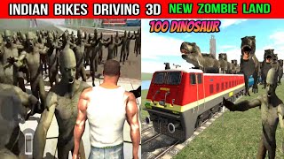 Indian Bikes Driving 3d  Zombie Land Update  100 Dinosaur  Funny Gameplay Indian Bikes Driving 🤣🤣 [upl. by Egas]