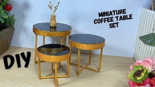 How make Mini Tables  Doll House Miniature  Decor ideas Art  Mini Table set [upl. by Kalmick564]