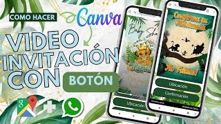 Como hacer una video invitación con botones de ubicación y confirmación de asistencia  CANVA GRATIS [upl. by Sopher]