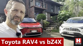 Toyota bZ4X vs RAV4 Review [upl. by Htelimay]