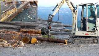 Holzspalter mit Minibagger Terex TC20 [upl. by Ahsenar259]