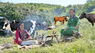 IRAN Nomadic Life and Cooking Lamb Stew with Rice Baking Bread amp Preparing Butter [upl. by Ariela99]