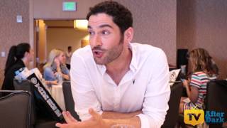 Lucifers Tom Ellis Lucifer SDCC2015 Interview [upl. by Anitneuq]