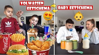 WE WISSELEN VAN EETSCHEMA MET DE KINDEREN 😱🍟👶 645 [upl. by Llewsor]