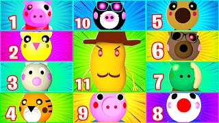 ROBLOX PIGGY ALL 11 ENDINGS [upl. by Aneleasor]