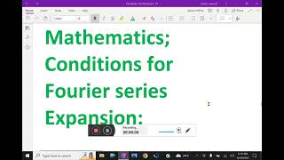 Fourier Series    Conditions for Fourier expansion   3dirchlet fourierseries converging [upl. by Vinny797]