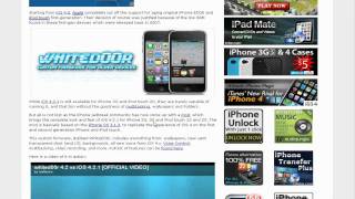 WhiteD00r Custom iOS 421 Firmware for iPhone 2G3G and iPod touch 1G2G Now Available [upl. by Nowtna]