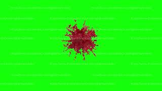 Blood Splash animation 3d render on green Screen 4K [upl. by Esyned]