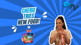 Cherie Tries New Food  Snacks From United Kingdom [upl. by Yeslrahc530]