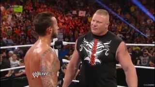 HD Brock Lesnar attacks CM Punk  RAW 17613 [upl. by Oelc]