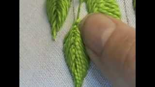 Raised Close Herringbone Stitch Leaf [upl. by Charissa]