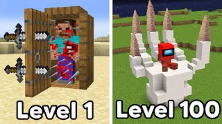 Scary Minecraft Build Hacks From Level 1 to Level 100 [upl. by Eloc533]