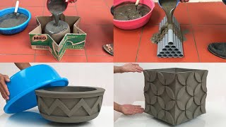 4 Creative Ideas To Make Flower Pots From Cement  DIY Decorative Flower Pots For Your Garden [upl. by Caras648]