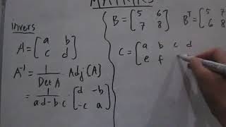 Cara Mencari Invers Matriks  Transpose Suatu Matriks [upl. by Kappenne]