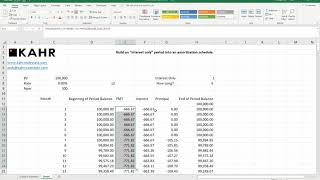 Adding an quotInterest Onlyquot Period to an Amortization Schedule 1 of 2 [upl. by Brigitte]