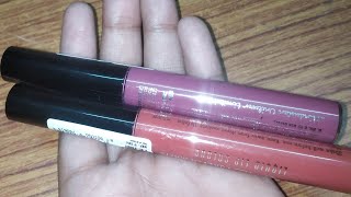 Testing of Lakme Forever Matte Liquid Lip Colour Purple Pout and Coral Sense [upl. by Hazmah]