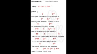 LIVING HOPE  key of G  lyrics and chords  praise and worship  Cross Point Music  Cheryl Stark [upl. by Kellina]