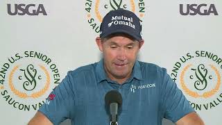 Padraig Harrington Saturday Flash Interview 2022 US Senior Open [upl. by Enyrehtac]