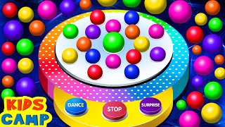 Learn Colors for Kids  Dancing Balls Finger Family  More Nursery Rhymes  KidsCamp [upl. by Antin]