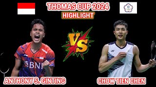 BWF Ms  Semi Final  Anthony S Ginting INA vs Chou Tien Chen TPE  Thomas Cup Final 2024 [upl. by Akcirehs]