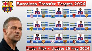 Barcelona Transfer Targets 2024  Under Hansi Flick With Sane amp Isak  Update 26 May 2024 [upl. by Aynotel]