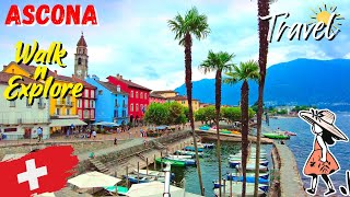 Ascona Switzerland 🇨🇭 Swiss Walking Tour ☔🚢 Most Beautiful Towns in Switzerland 🌷⛴ 4K [upl. by Nelson]