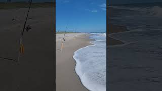 Equipment set up and fishing conditions at Cocoa Beach tight lines [upl. by Oidualc]