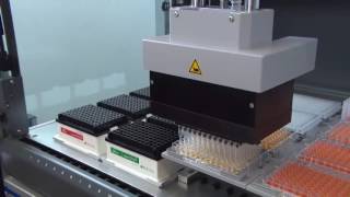 An MCA 96 is pipetting in 96 well format from plate to plate [upl. by Alegre]