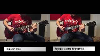 Dimarzio Titan vs Semyour Duncan Alternative 8 Short Metal Shootout [upl. by Ahsaf111]