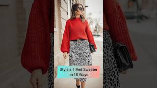 Style a Red Sweater in 10 Ways RedSweater FashionTips StyleInspiration OutfitIdeas [upl. by Ydnab]