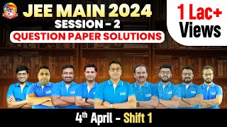 🔴JEE Main 2024 Paper Solutions 4th Apr1st Shift  JEE Main 2024 Question Paper amp Expected Cutoff [upl. by Yhtrod]