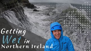 Dodging Waves  A Stormy Day on The Gobbins Cliff Path Northern Ireland [upl. by Whitney]