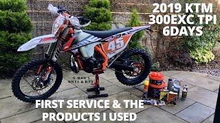 2019 KTM 300 EXC TPI 6 DAYS  First service amp what products and parts I used [upl. by Jalbert]