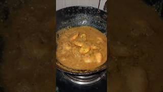 chingri machli Buna food cooking indiandinnerthali chingri fishcurry [upl. by Waldman]